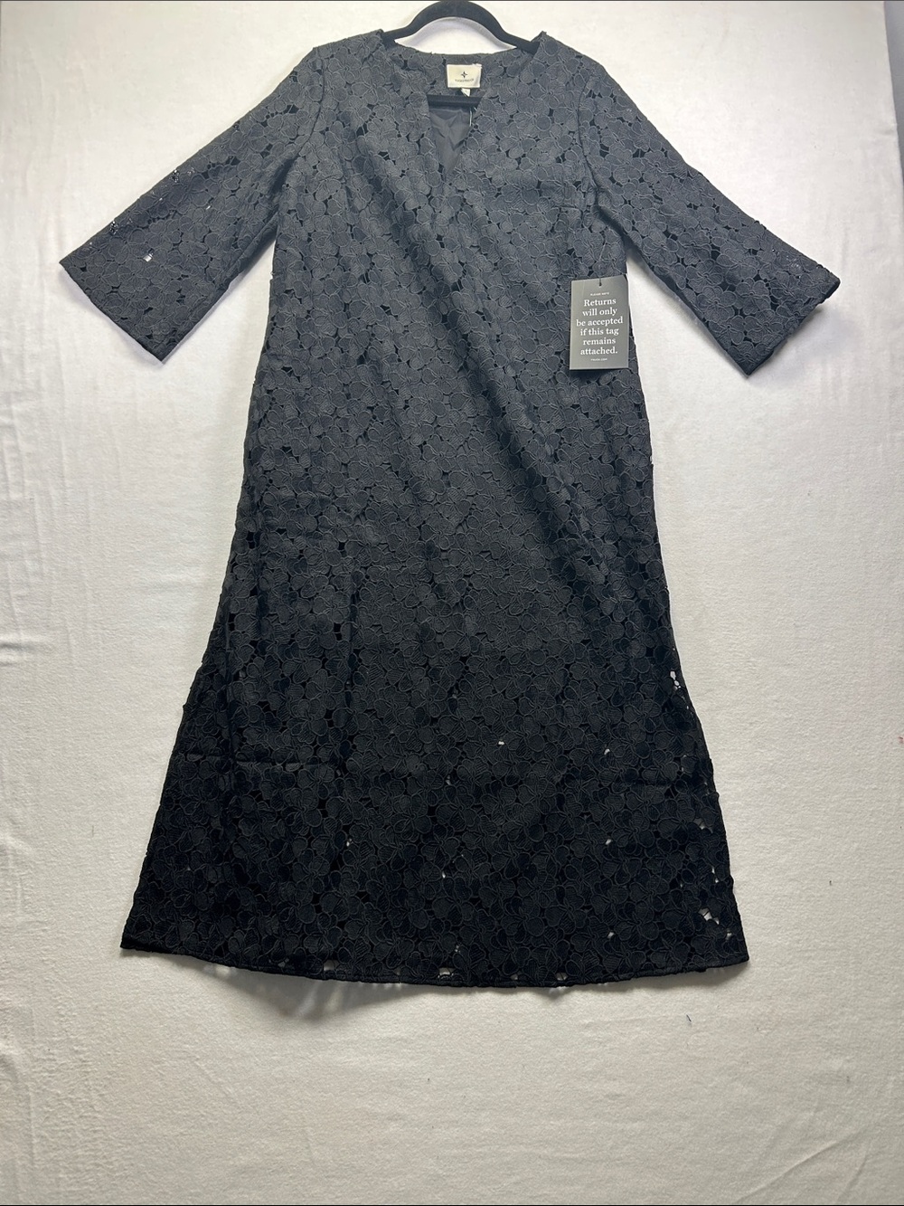 Tuckernuck Black Floral Lace Maxi Dress with V-Neck